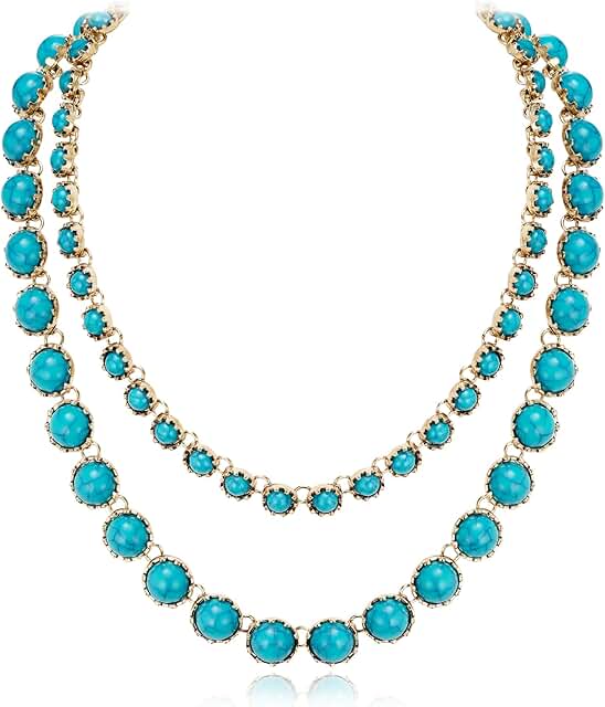 Turquoise Beaded Layered Necklace for Summer