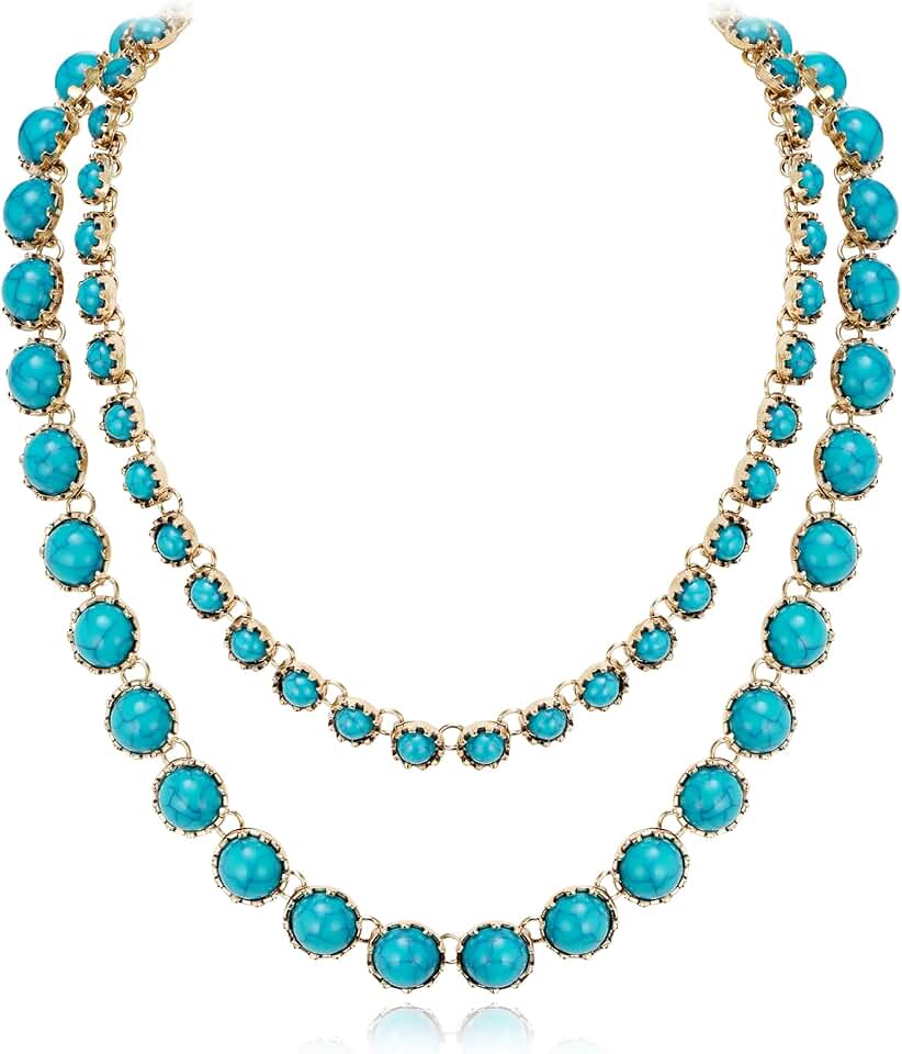 Turquoise Beaded Layered Necklace for Summer