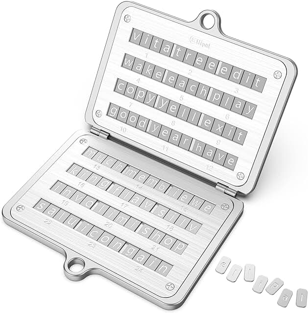 Secure 24-Word Metal Seed Phrase Backup in Stainless Steel