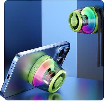 Portable Bluetooth Speaker with Bass, RGB Light, and Lanyard