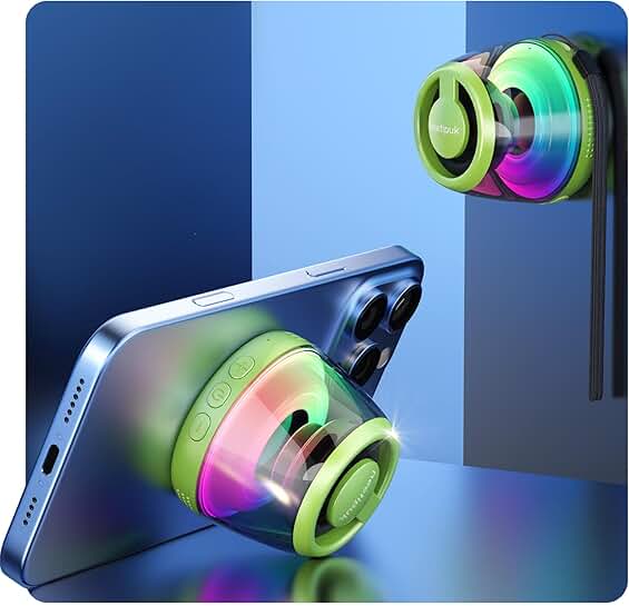 Portable Bluetooth Speaker with Bass, RGB Light, and Lanyard