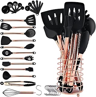 16-Piece Non-Stick Silicone Kitchen Utensil Set with Holder