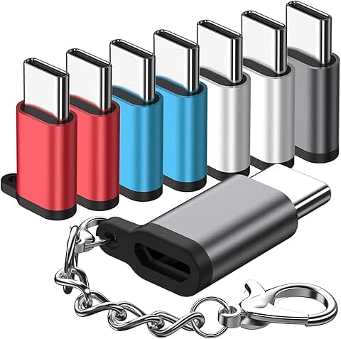 8-Pack Aluminum Micro USB to USB C Adapters