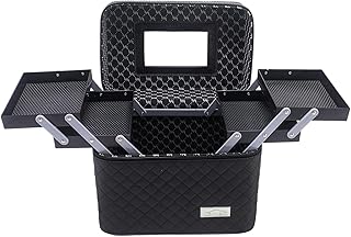 Foldable 4-Layer Makeup Bag with Mirror