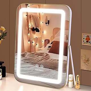 Lighted 14.5" Vanity Mirror with Touch Control and 360° Rotation