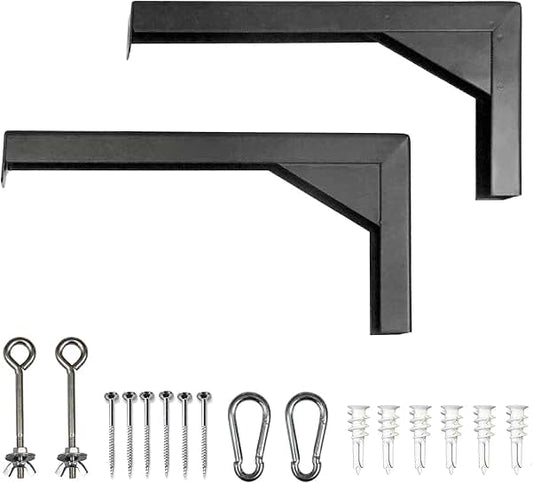 12" Black Projector Screen Wall or Ceiling Mount Brackets