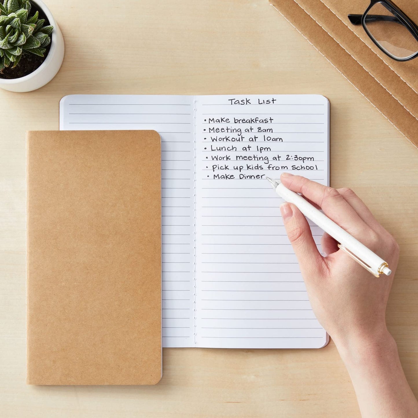 Kraft Brown Lined Notebooks for School, Pack of 48