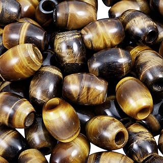 Large Oval Tiger's Eye Beads for Jewelry Making Pack of 15