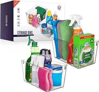 Clear Plastic Storage Bins for Kitchen and Pantry Organization