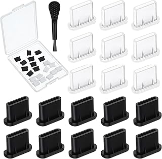20 Silicone USB-C Dust Plugs with Cleaning Brush