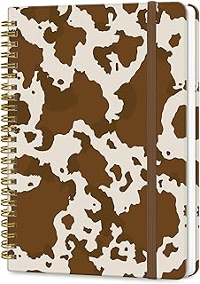 A5 Spiral Notebook with Cow Print Cover