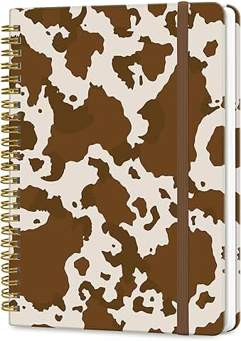 A5 Spiral Notebook with Cow Print Cover