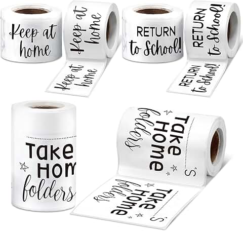 3 Rolls of 300 Student Homework and Return Labels