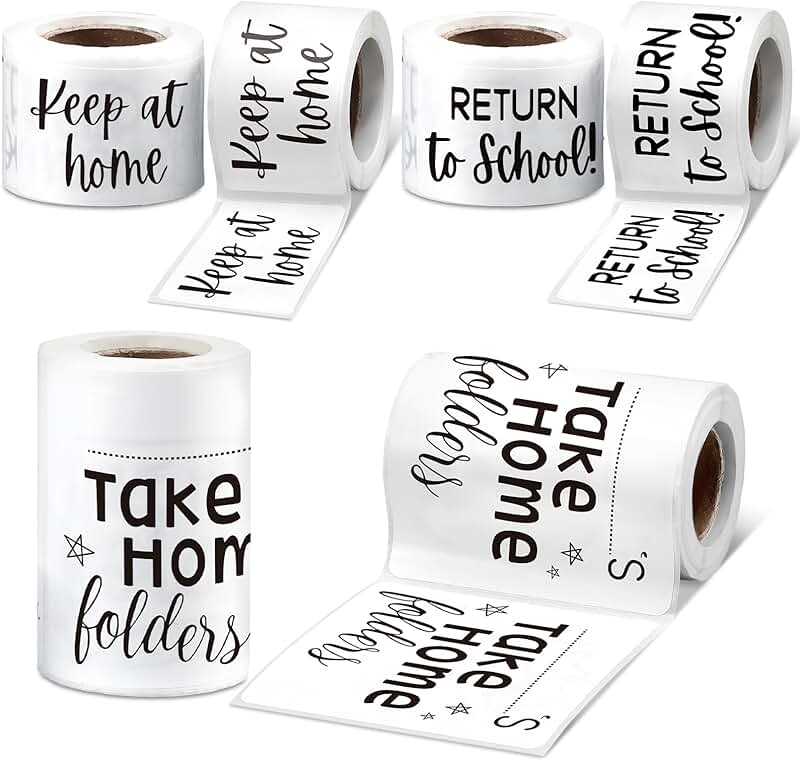 3 Rolls of 300 Student Homework and Return Labels