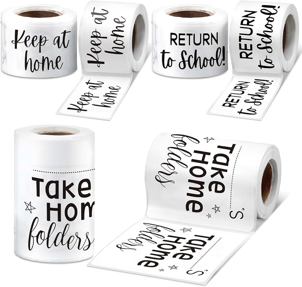 3 Rolls of 300 Student Homework and Return Labels