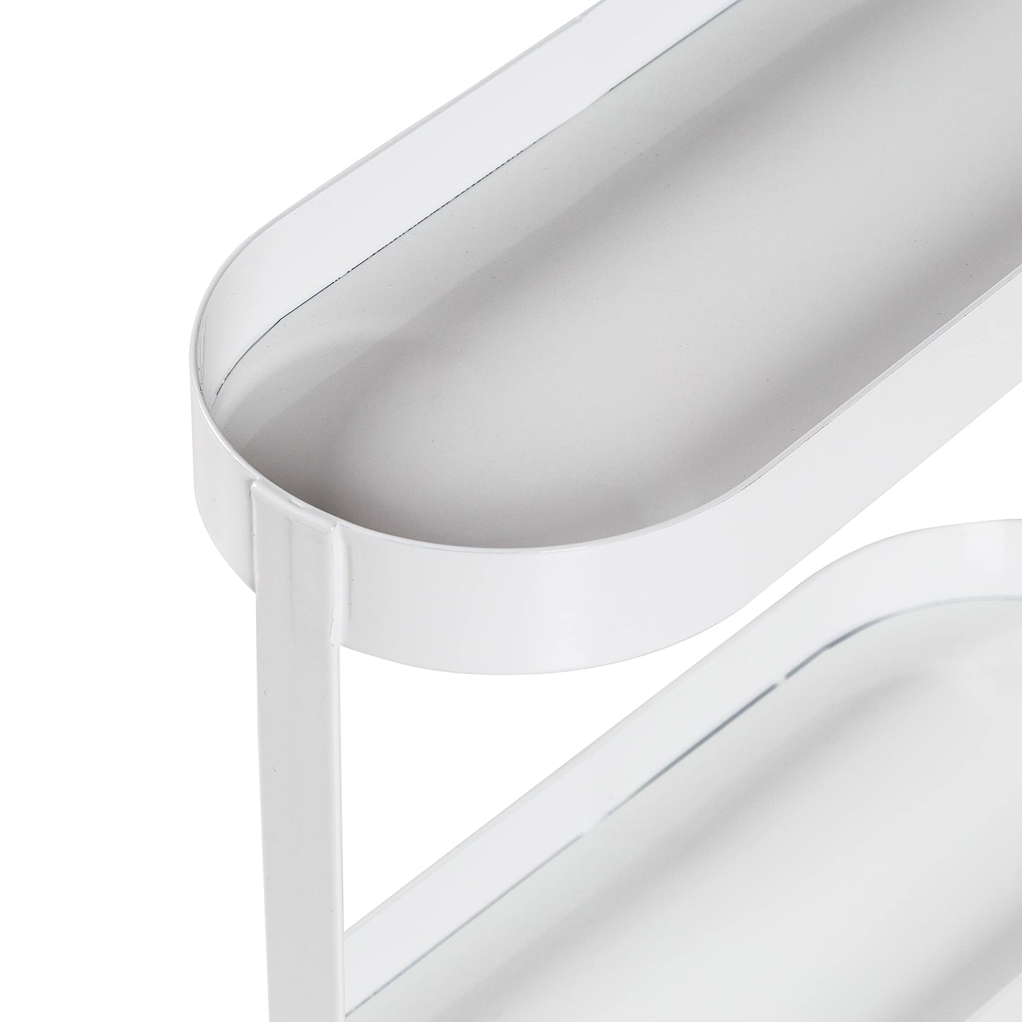 Metal Bathroom Counter Organizer Shelf with 2 Tiers, White SHF-09517 White