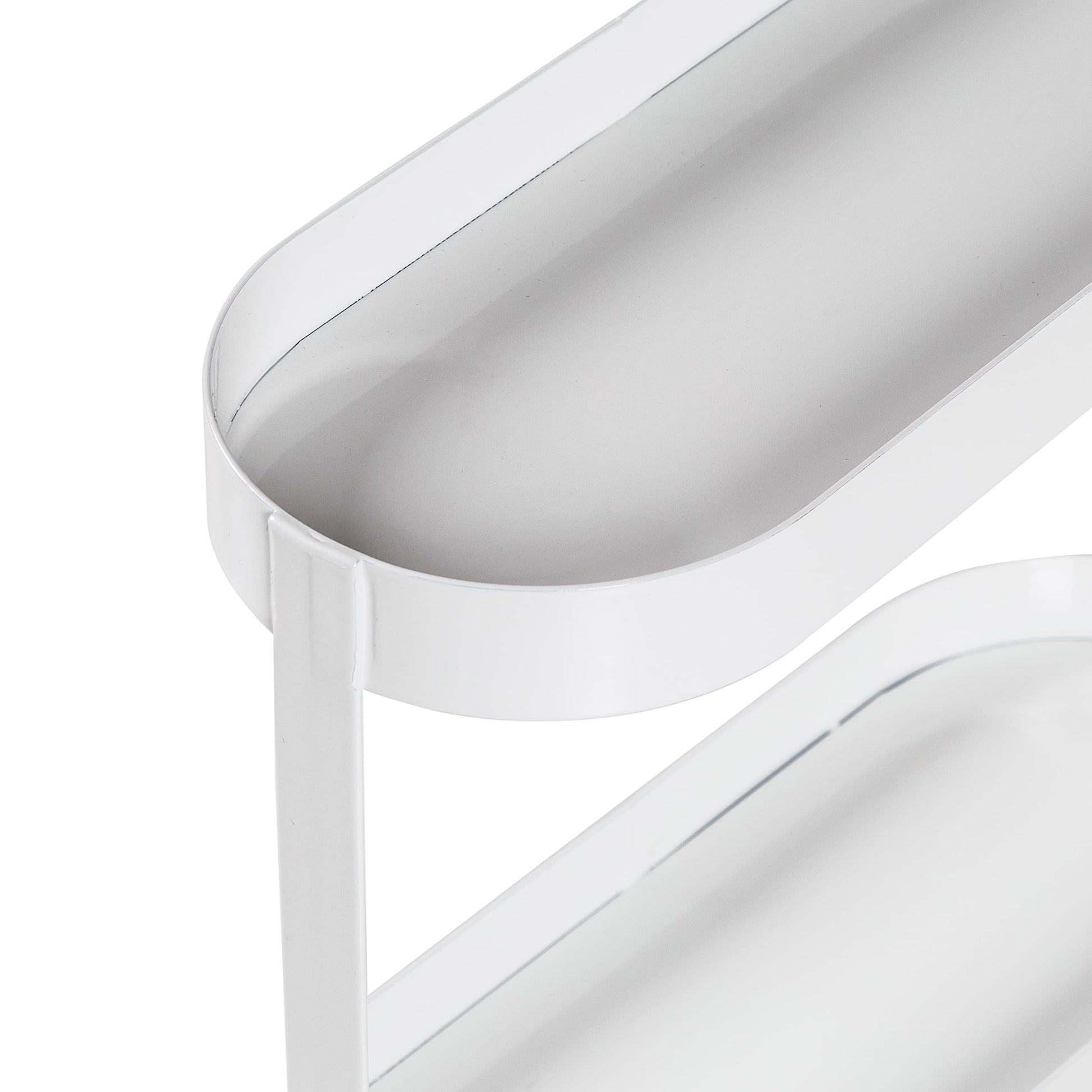 Metal Bathroom Counter Organizer Shelf with 2 Tiers, White SHF-09517 White