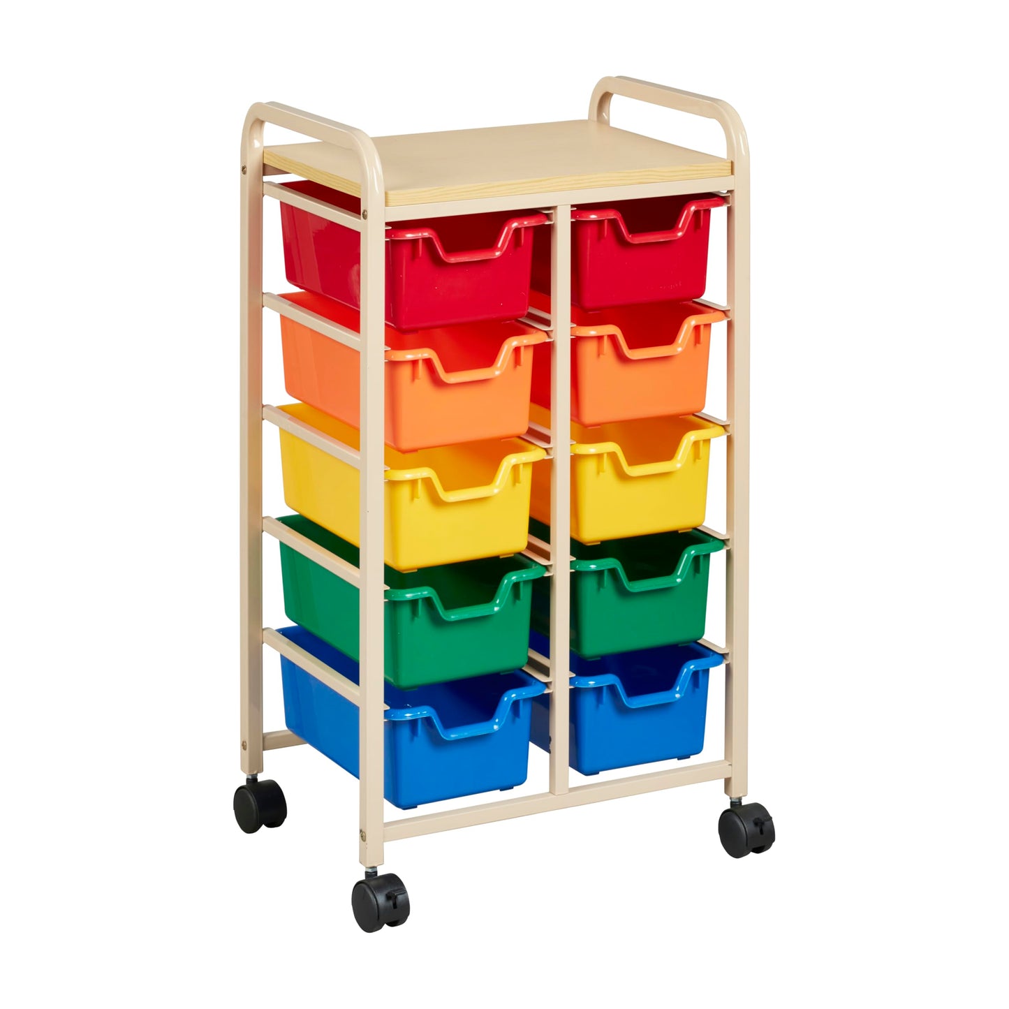 Mobile Storage Cart with 10 Bins