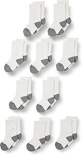 10 Pairs of Cotton Crew Socks for Kids and Toddlers