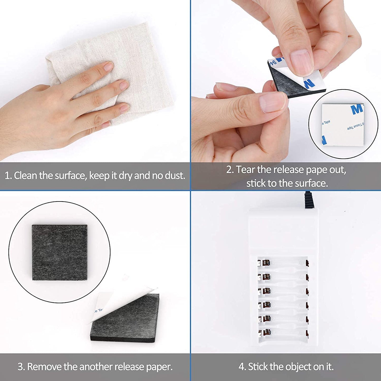 110 Pack Double Sided Foam Tape 40mm x 40mm Black