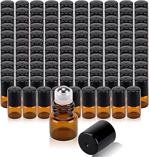 120 Amber Glass Roller Bottles, 1ml, Leak-proof, with Pipettes