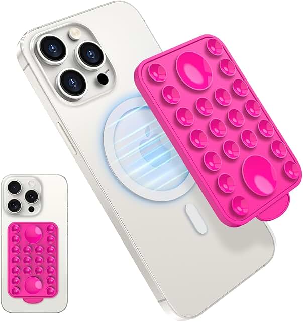 Pink Suction Cup Phone Mount for Hands-Free Use