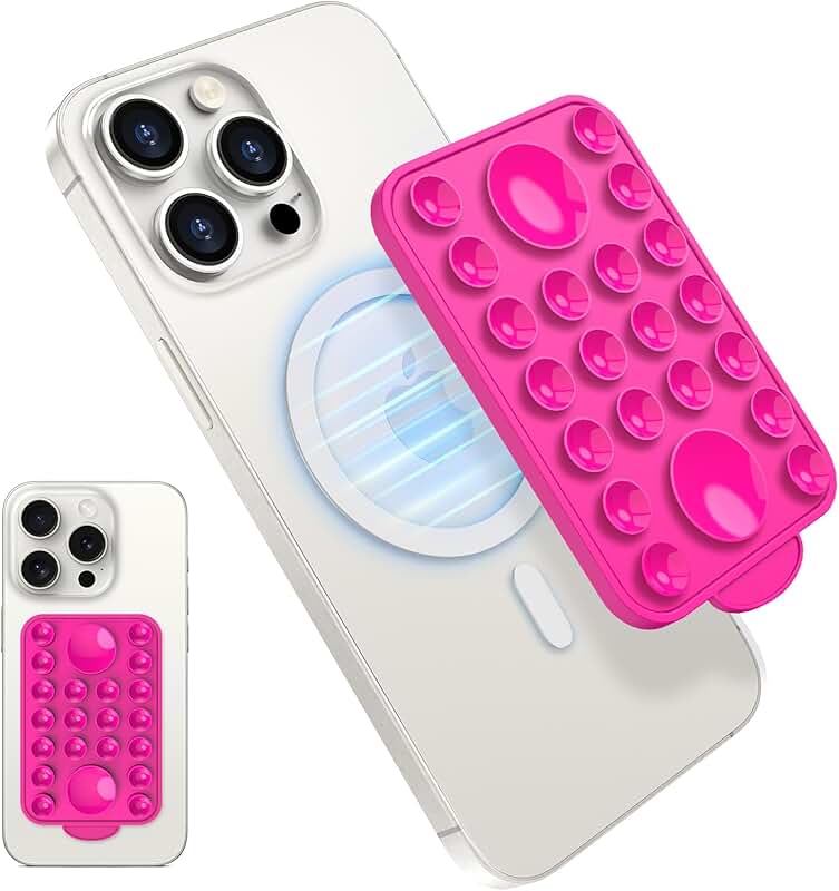 Pink Suction Cup Phone Mount for Hands-Free Use