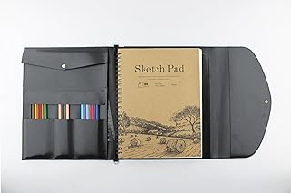 Sketchbook Cover for 9x12 Drawing Book and Pencil Case