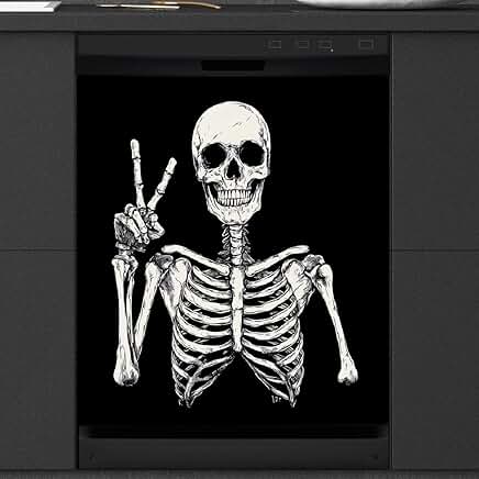Funny Skeleton Dishwasher Magnet Cover 26x23 Inches