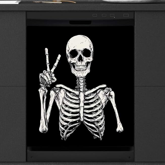 Funny Skeleton Dishwasher Magnet Cover 26x23 Inches