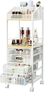 Four-Drawer Rolling Makeup and Skincare Storage Cart