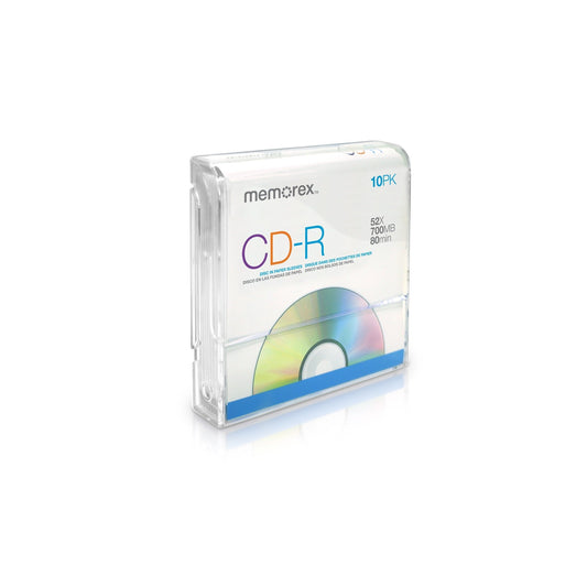32020015635 CD-R 52x 700MB 80 Min Discs in Paper Sleeves, 10 Pack
