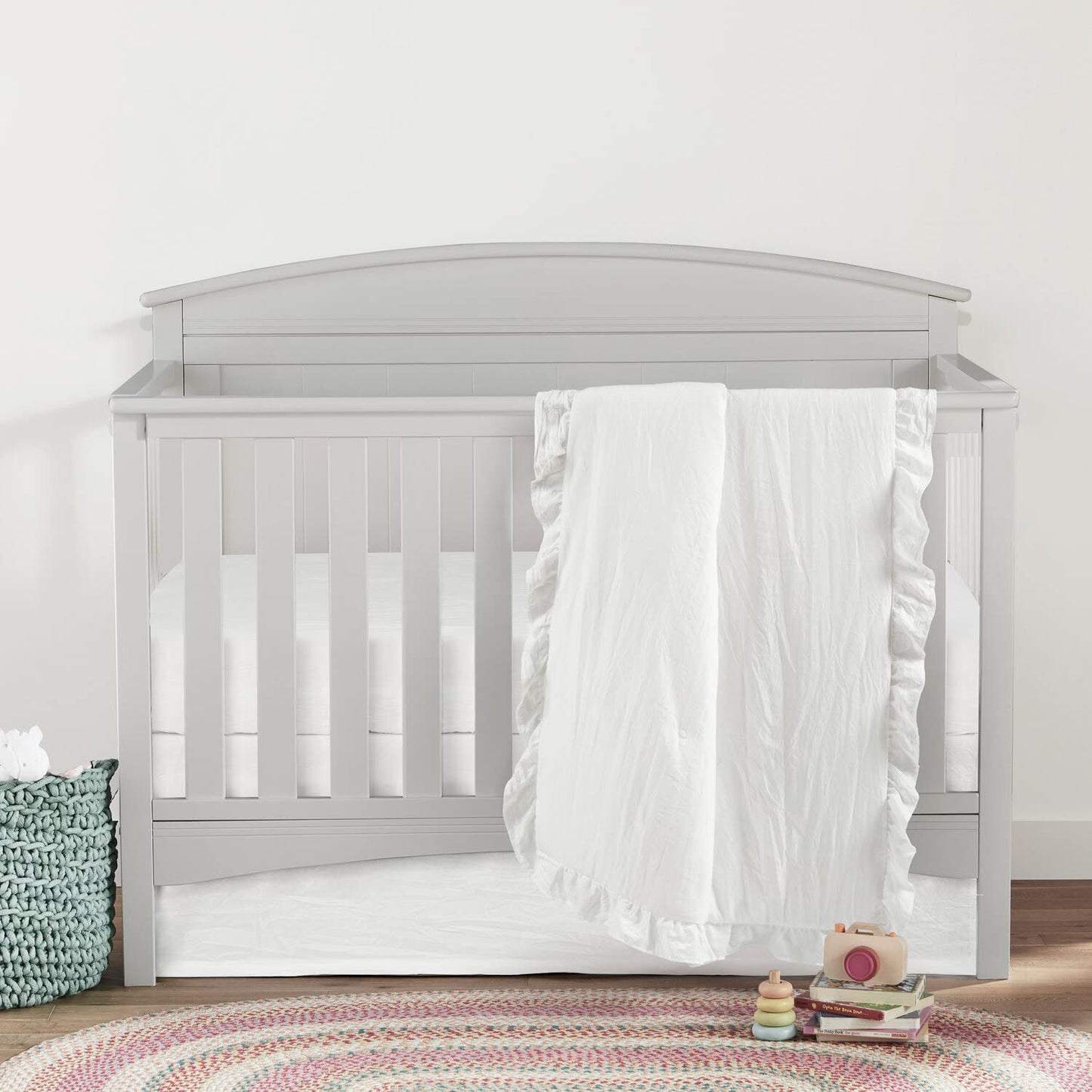 Reyna Embellished Soft Baby/Toddler 3 Piece Bedding Set, 50" x 36", White