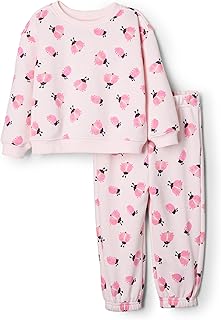 Toddler Girls' Pale Pink Ladybug Sweatshirt and Pants Set