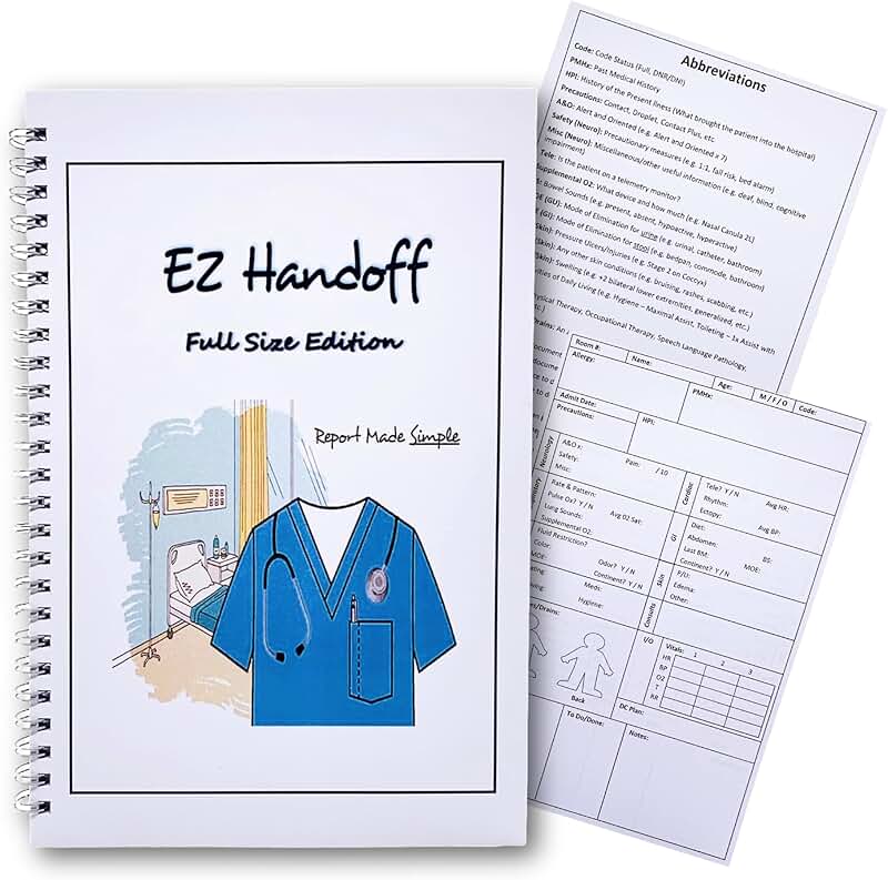 Nurse Report Sheet Notebook, 6x9 inches, 100 pages
