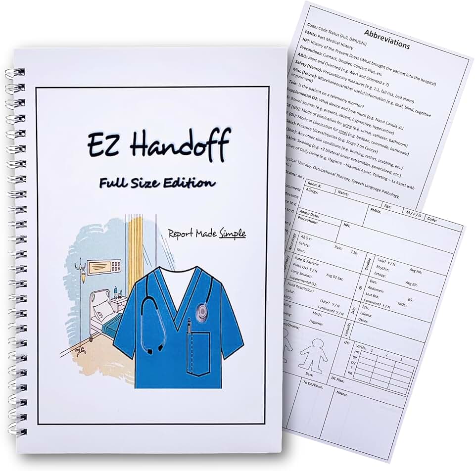 Nurse Report Sheet Notebook, 6x9 inches, 100 pages