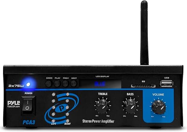 Mini Stereo Amplifier System with Bluetooth and EQ