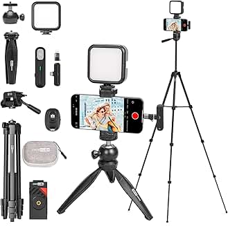 Upgraded Vlogging Kit with Wireless Microphone and Tripod