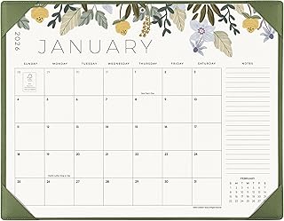 2026 Floral Desk Calendar with Mat, 22x17 Inches