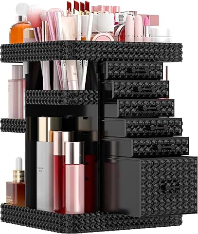Rotating 6-Drawer Makeup and Jewelry Organizer