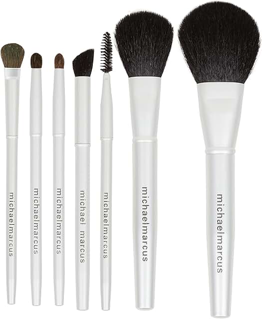 7-Piece Full Size Makeup Brush Set for Face and Eyes