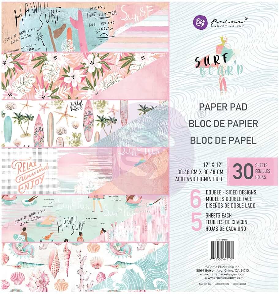 Surfboard Paper 12x12 Pad