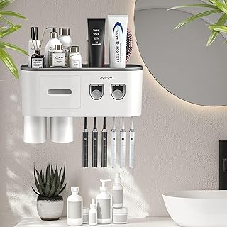 Wall-Mounted Toothbrush and Toothpaste Dispenser Kit