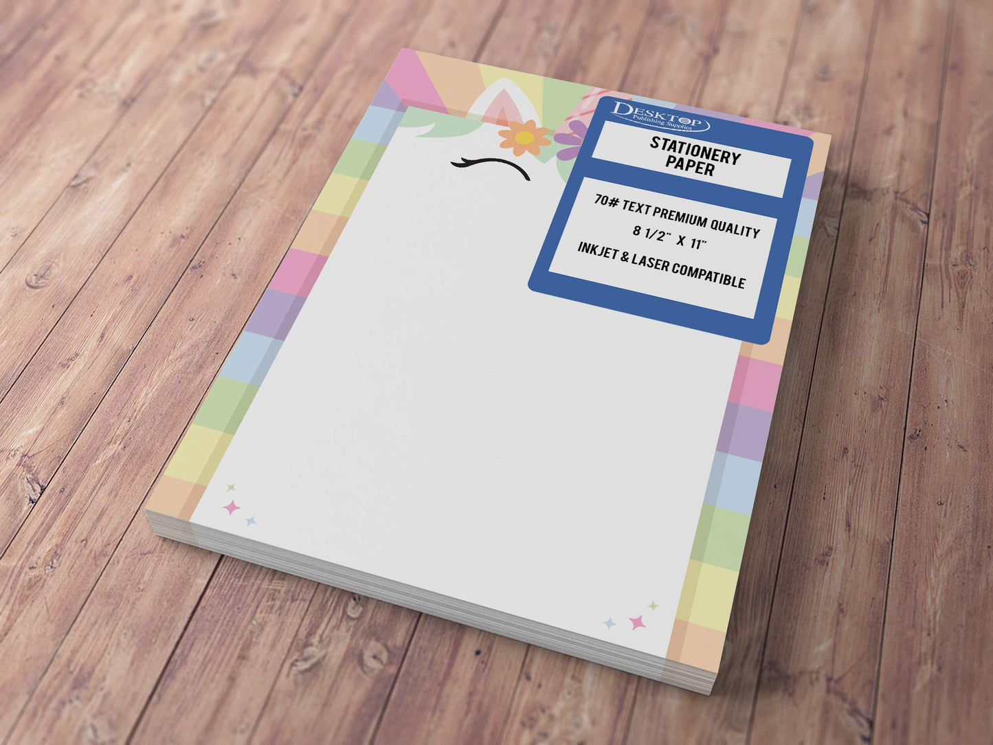 Unicorn Border Stationery Paper, 80 Sheets