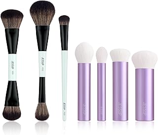 Double Ended Face Makeup Brushes and Kabuki Brush Set