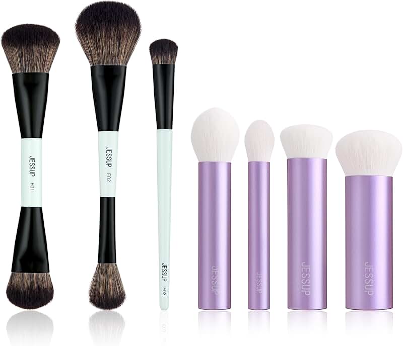 Double Ended Face Makeup Brushes and Kabuki Brush Set