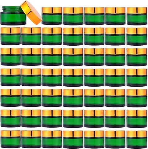 2oz Glass Travel Jars with Lids and Spatulas, 45 Pack