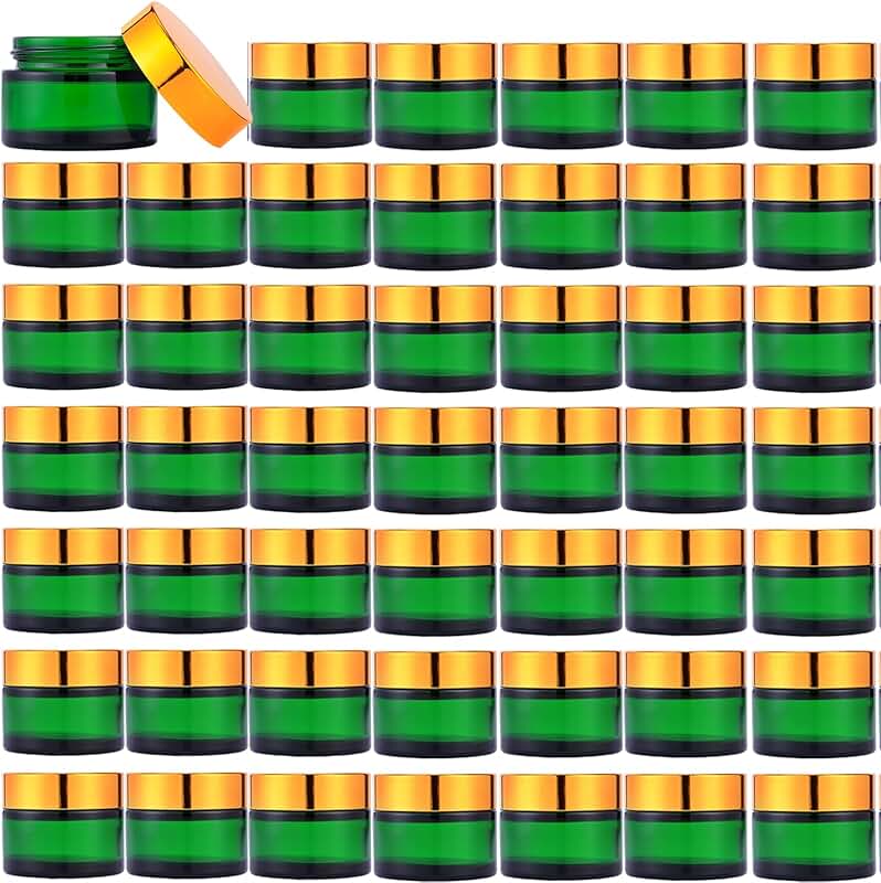 2oz Glass Travel Jars with Lids and Spatulas, 45 Pack