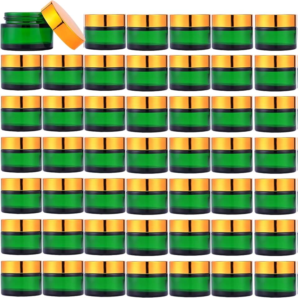 2oz Glass Travel Jars with Lids and Spatulas, 45 Pack