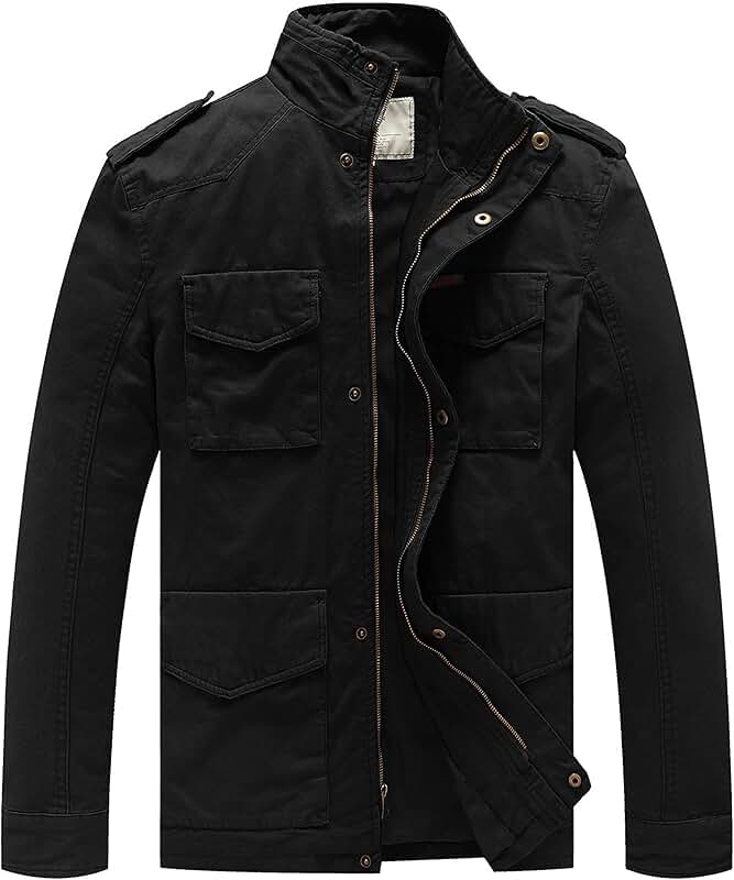 Men's Lightweight Military Style Twill Cotton Windbreaker
